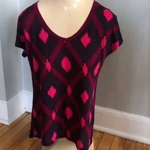 Gap wine/navy/burgundy short sleeve tee, XS